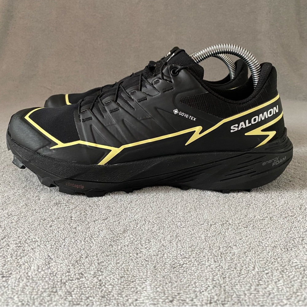 Salomon Shoes Womens 9 Black Yellow Thundercross GTX Hiking Trail Running 473836 - Picture 3 of 10